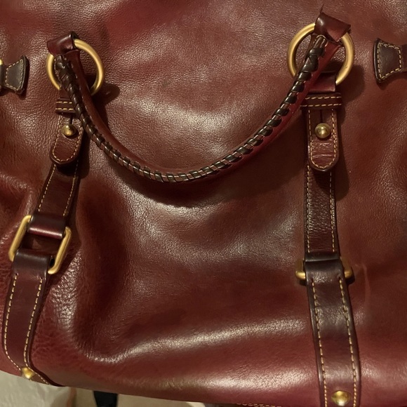 Dooney & Bourke Florentine LARGE Satchel in burgundy color EUC - Picture 6 of 13